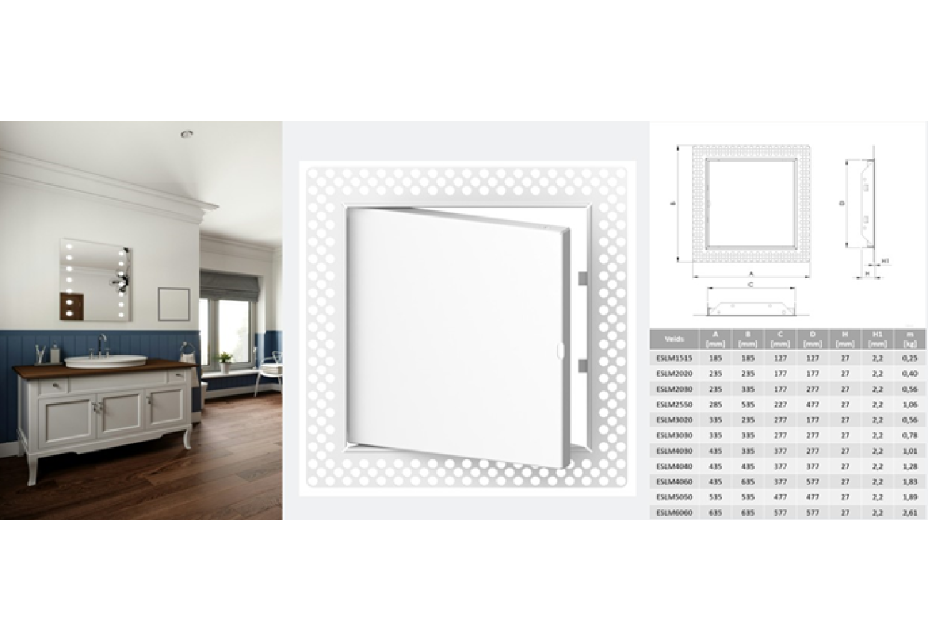 Europlast metāla revīzijas lūkas, slēptās montāžas Europlast metāla revīzijas lūkas, slēptās montāžas