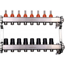 Termojet silto grīdu kolektors Termojet ar plūsmas mērītājiem, 8-cilpu