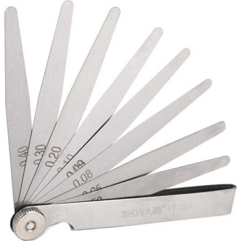 Yato Vārstu Spraugu Mērītājs 100X10mm, 0.05-0.50mm (10gab.) YT-7222 YATO
