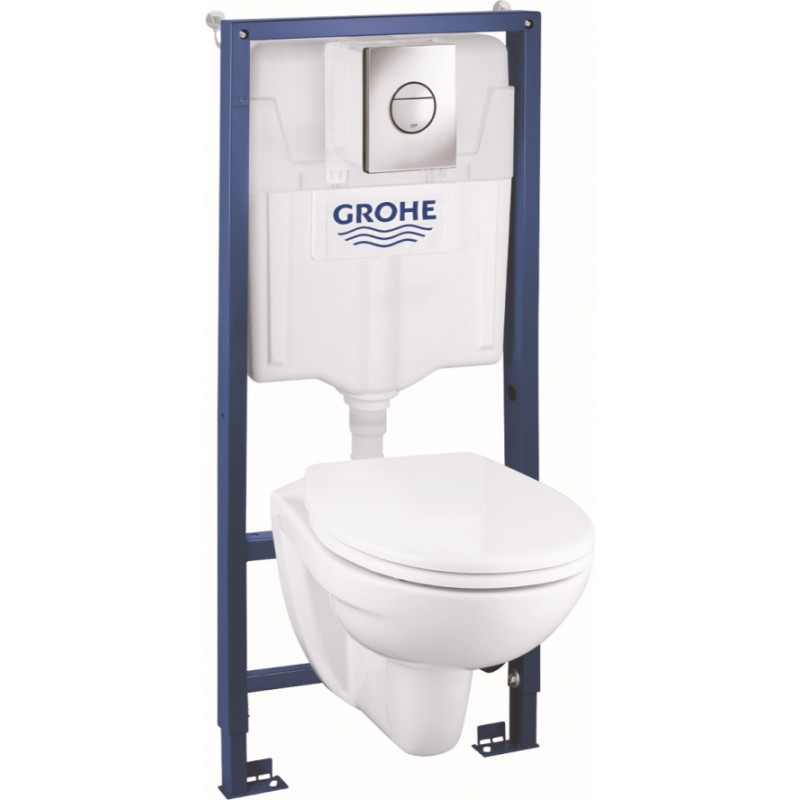 Grohe komplekts - pods ar SC vāku BauCeramic, rāmis h=1130 mm, taustiņš Nova Cosmo hroms, stiprinājumi