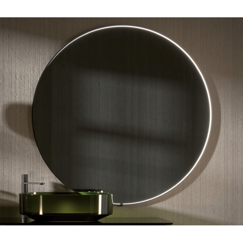 Vanita & Casa spogulis ar apgaismojumu Avior Round Ghost, d=800 mm, melns