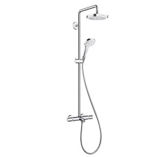 Hansgrohe dušas sistēma ar vannas termostatu Croma Select E 180 2jet/Croma Select E Multi, balta/hroms