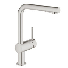 Grohe virtuves izlietnes maisītājs ar izvelkamu dušu Minta, ar pārslēgu, supersteel
