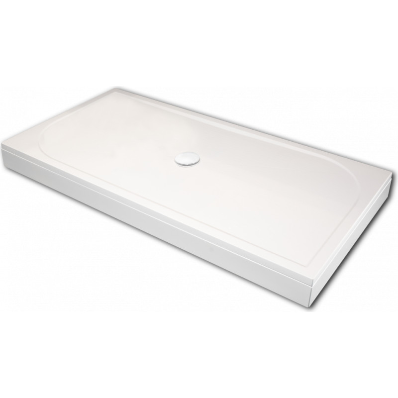 PAA dušas paliktnis Largo, 1600x800 mm, ar paneli, balts akmens masas