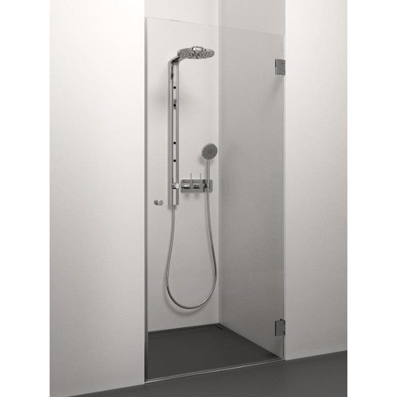 Stikla Serviss dušas durvis Prelude, 1050 mm, h=2000, melns/caurspīdīgs stikls