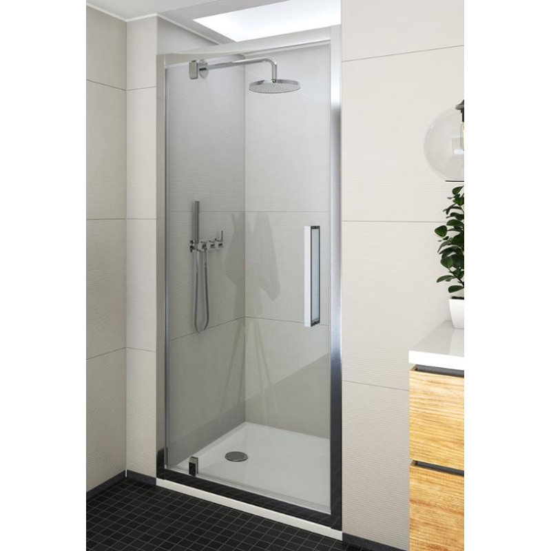 Roth dušas durvis ECDO1N, 900 mm, h=2000, melns/caurspīdīgs stikls