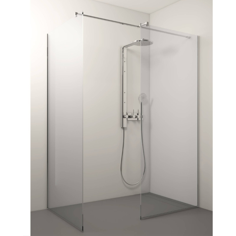 Stikla Serviss dušas siena SETTE 1400x900 mm, h=2000 mm, hroms/caurspīdīgs stikls