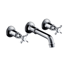 Hansgrohe iebūvējamā izlietnes maisītāja Axor Montreux virsapmetuma daļa, 3 caurumu, no sienas, hroms