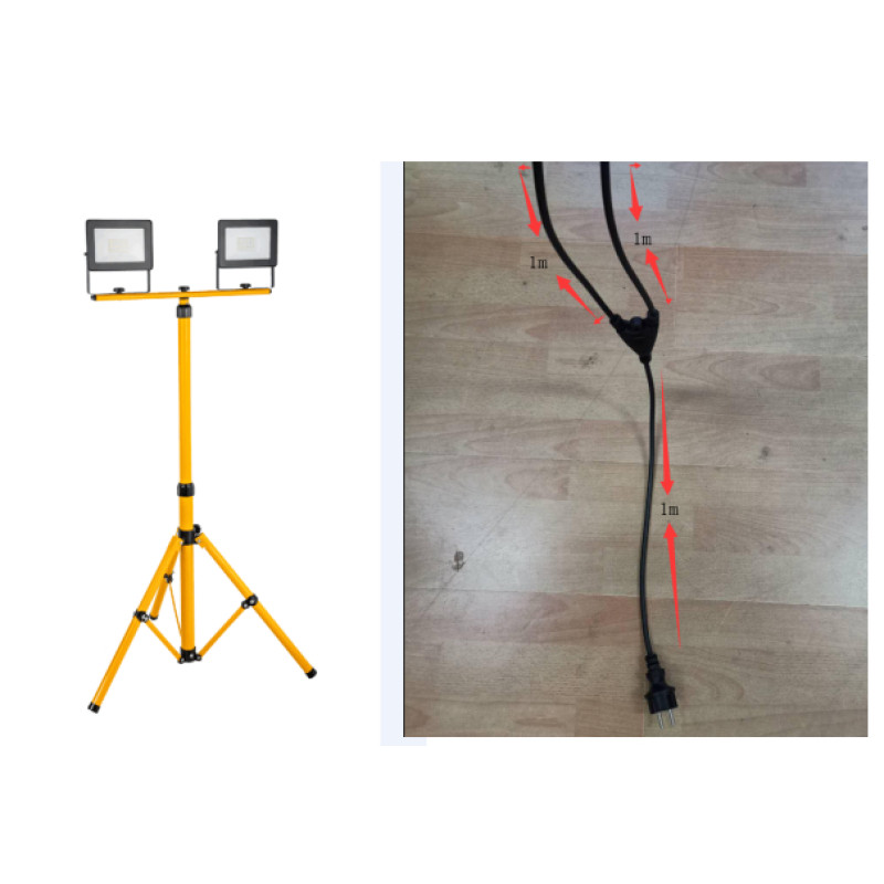 Besk Prožektors LED 2x30W  IP65 uz statīva, melns