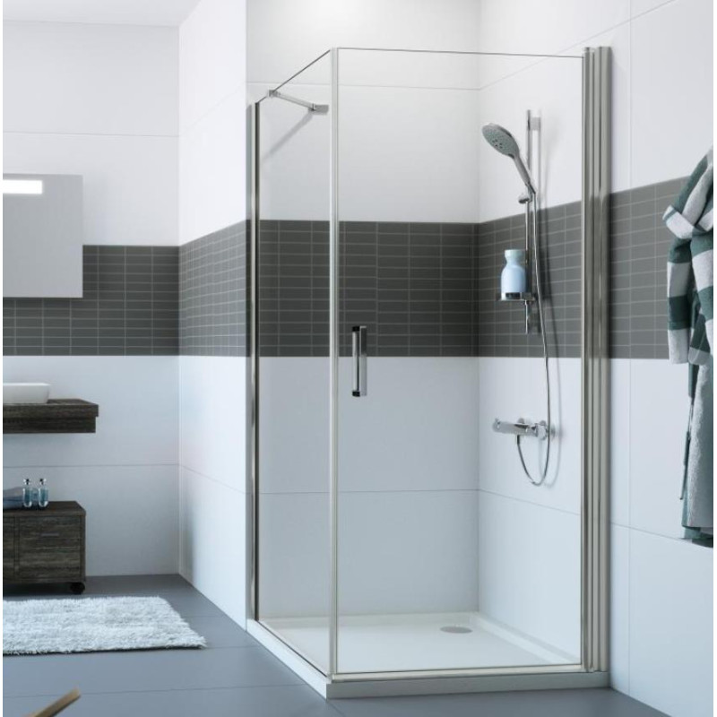 Huppe dušas durvis stūrim Classics 2, 900 mm, h=2000, spīdīgs sudrabs/caurspīdīgs stikls AP