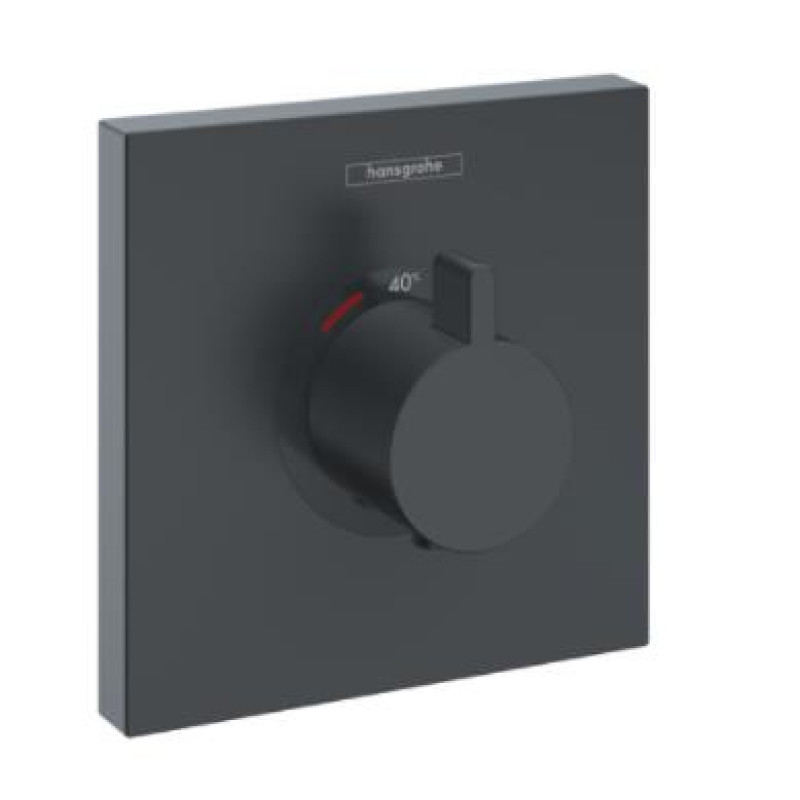 Hansgrohe iebūvējamā termostata ShowerSelect virsapmetuma daļa, matēta melna