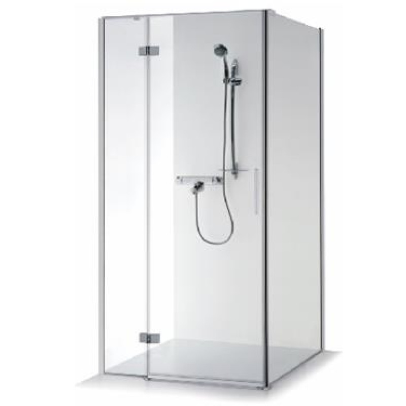 Brasta dušas stūris Nina Pluss, 900x900 mm, h=2000, kreisā puse, hroms/caurspīdīgs stikls