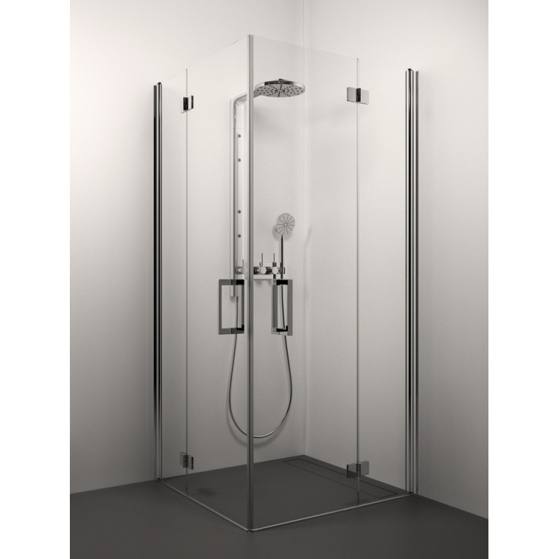 Stikla Serviss dušas stūris Alexa, 900x900 mm, h=2000, hroms/caurspīdīgs stikls