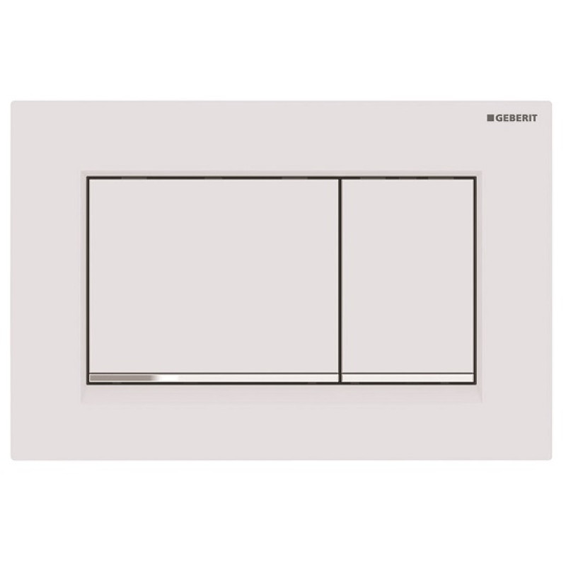 Geberit taustiņš Sigma30, 246x164 mm, matēts balts ar easy-to-clean pārklājumu / hroms