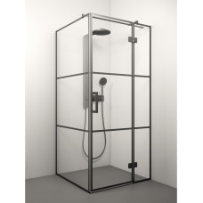 Stikla Serviss dušas stūris Lorena Black Deep2, 900x900 mm, h=2000, melns/caurspīdīgs stikls