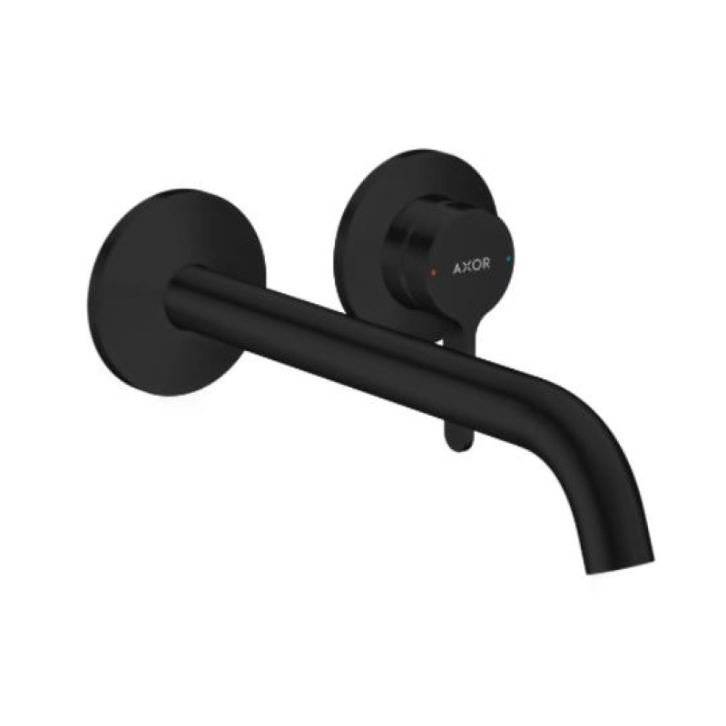 Hansgrohe iebūvējamā izlietnes maisītāja Axor One virsapmetuma daļa, 2 caurumu, iztece 220 mm, no sienas, matē