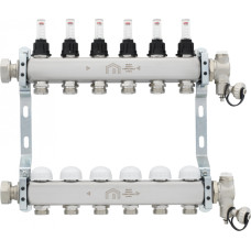 Purmo Object Line Silto krīdu kolektors ar plūsmas mērītāju, 4 cilpu
