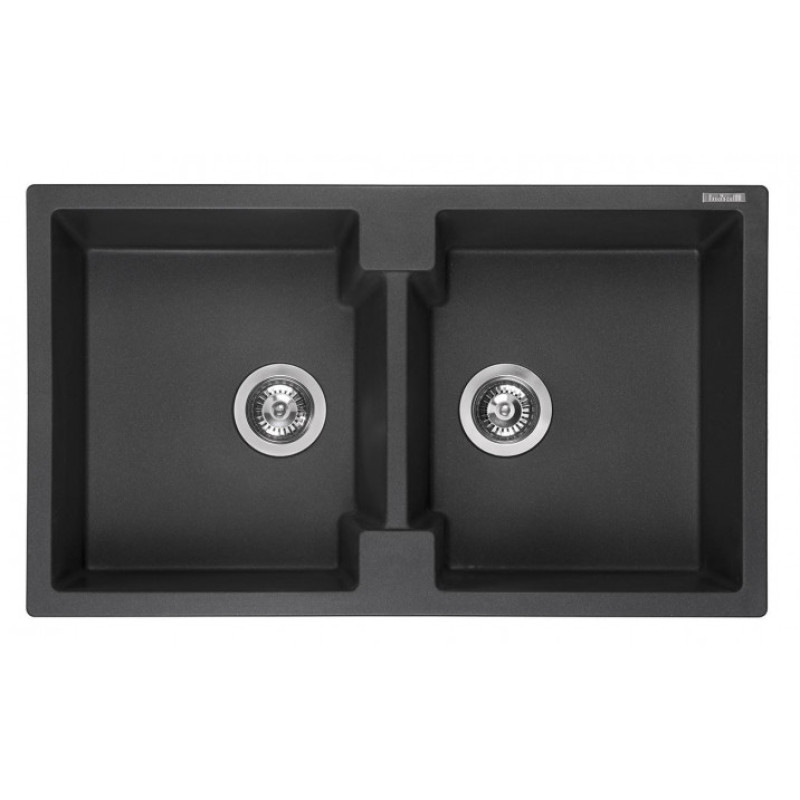 Reginox virtuves izlietne Amsterdam 20, dubultā, 860x500 mm, black silvery