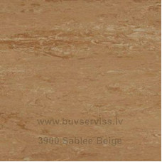 - Polyflor Sablee Beige 3900 2m plat., 2.00mm aizsargslānis, linolejs PVC Brūngans (garums cm)
