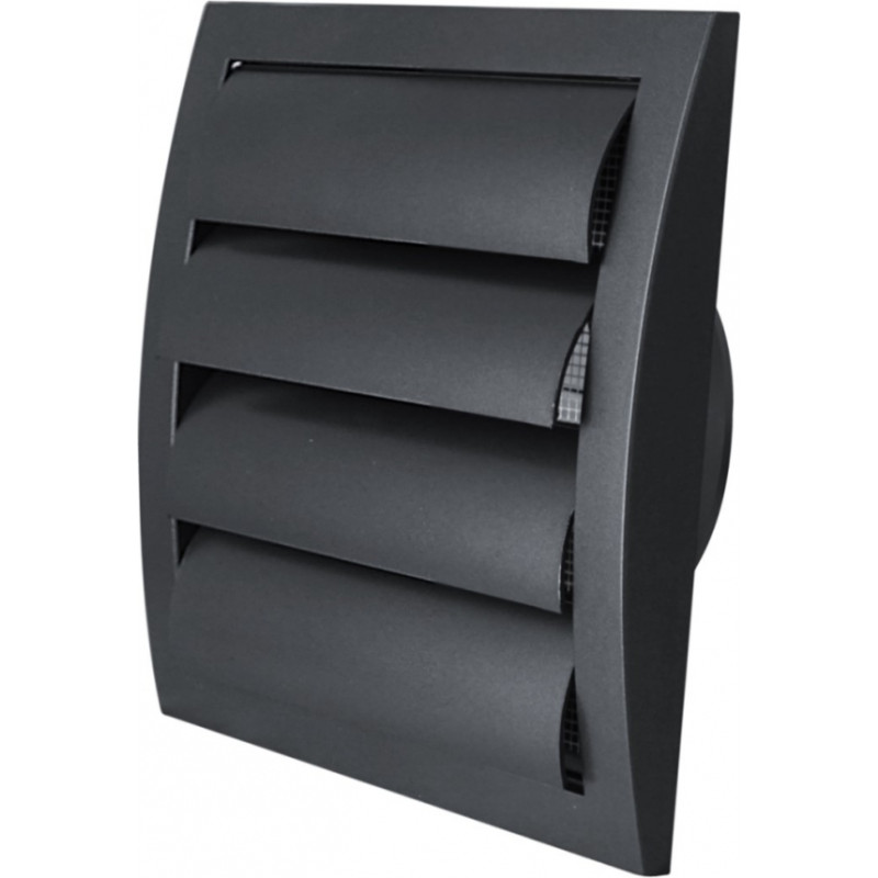 Europlast reste plastmasas, 190x190mm, Ø125mm, ar žalūzijām, antracīts