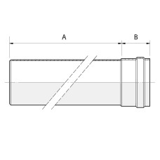Almeva PL caurule ar uzmavu 950mm, DN100 - gab.