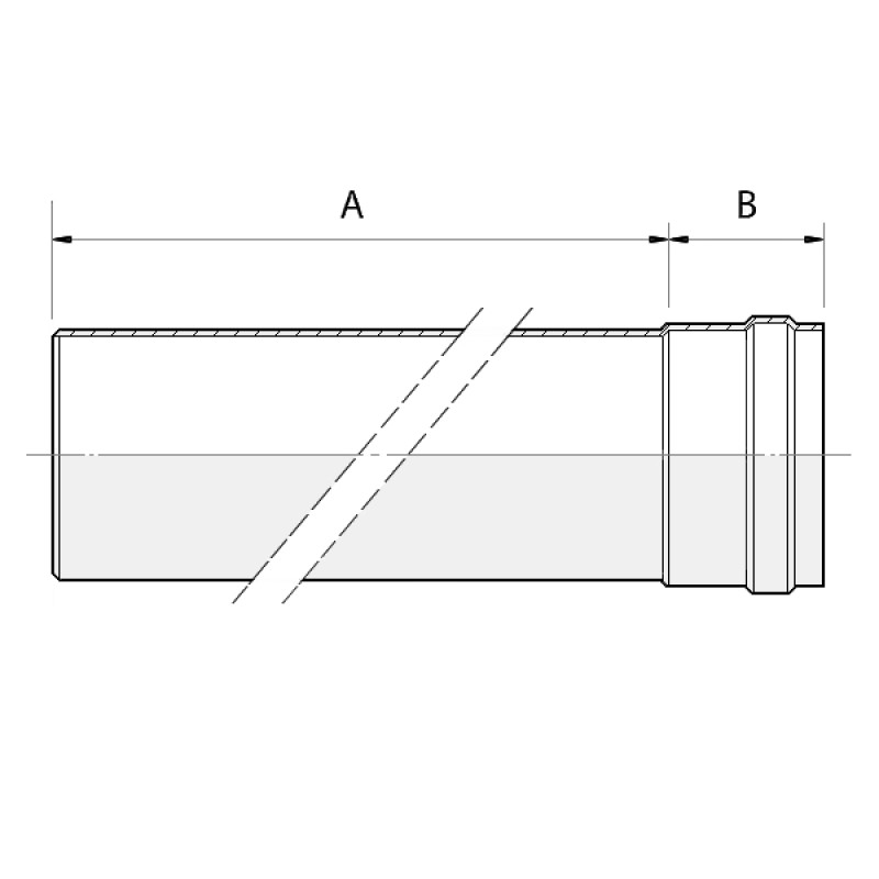Almeva PL caurule ar uzmavu 950mm, DN100 - gab.