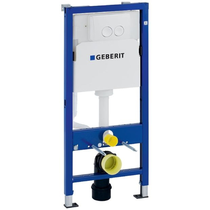 Geberit Delta WC rāmja komplekts, balta skalošanas spiedpoga - gab.