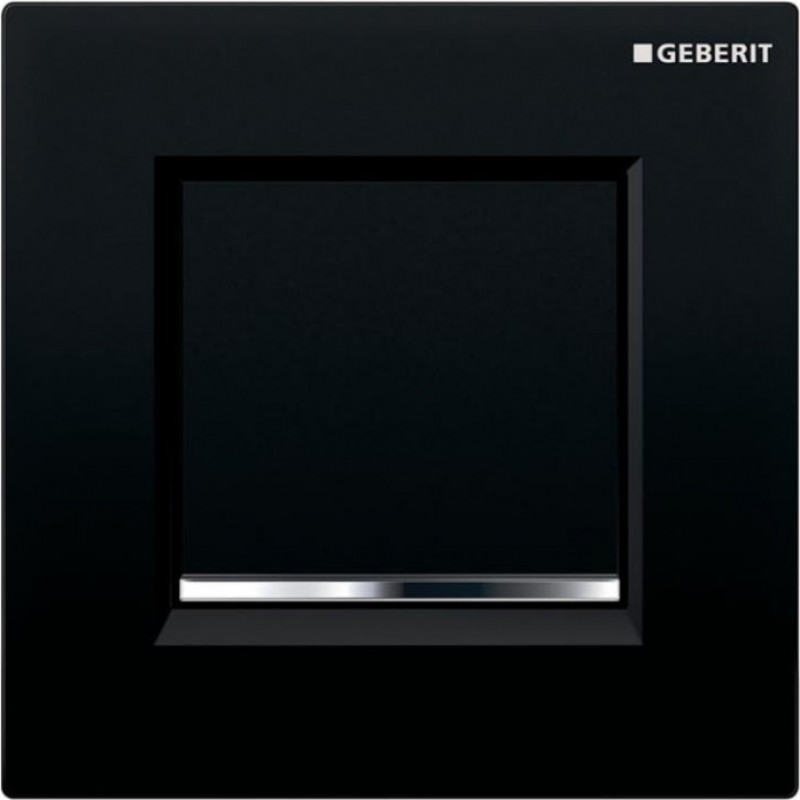 Geberit taustiņš pisuāram Type 30, 130x130 mm, melns/hroms