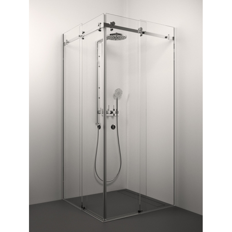 Stikla Serviss dušas stūris Sabrina, 1000x1000 mm, h=2000, hroms/caurspīdīgs stikls