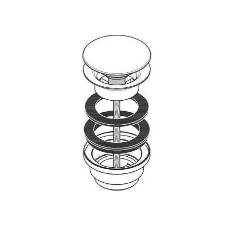 Hansgrohe izlietnes/bidē izplūde push-open, stainless steel optic