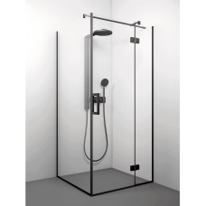 Stikla Serviss dušas stūris Lorena Black, 1000x1000 mm, h=2000, melns/caurspīdīgs stikls