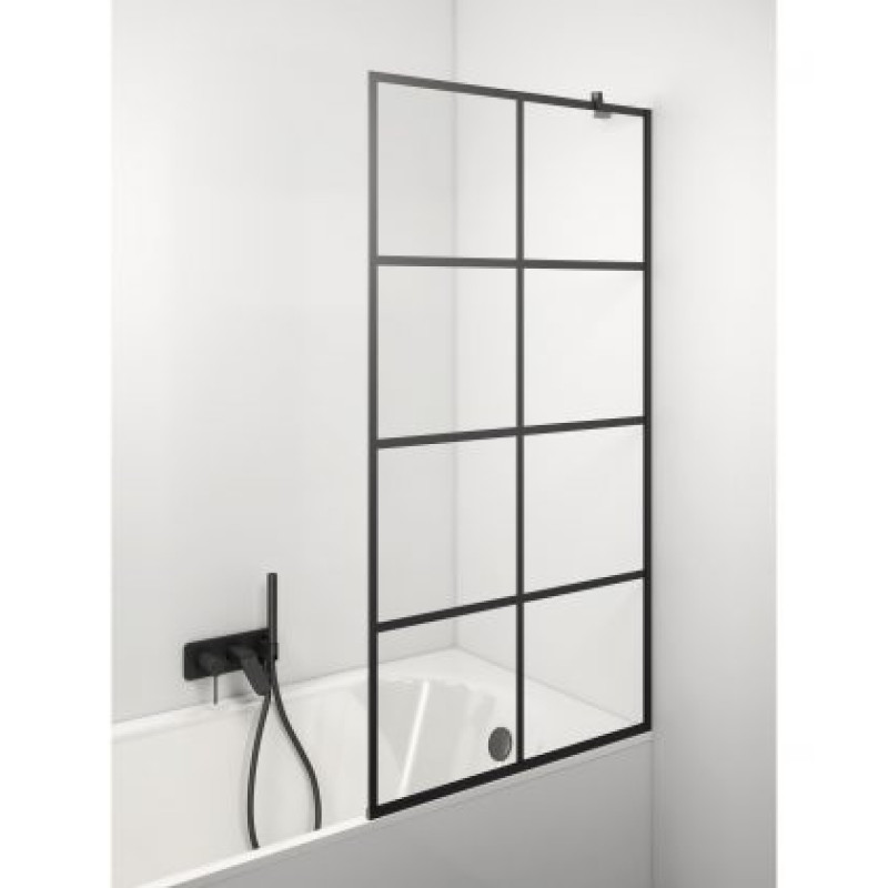Stikla Serviss vannas siena Noris Cor Black Deep3, 80x150mm, caurspīdīgs stikls
