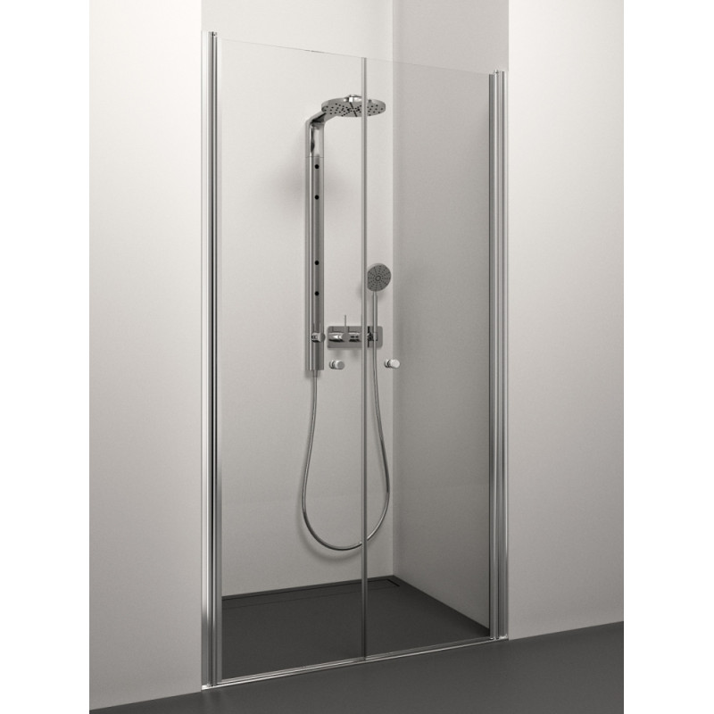 Stikla Serviss dušas durvis Flavia, 900 mm, h=2000, hroms/bronzas stikls