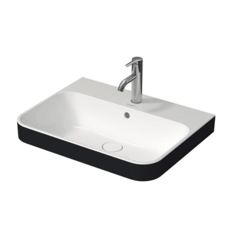 Duravit izlietne Happy D.2 Plus, 600x460 mm, slīpēta apakša, balta, ārpuse anthracite matt