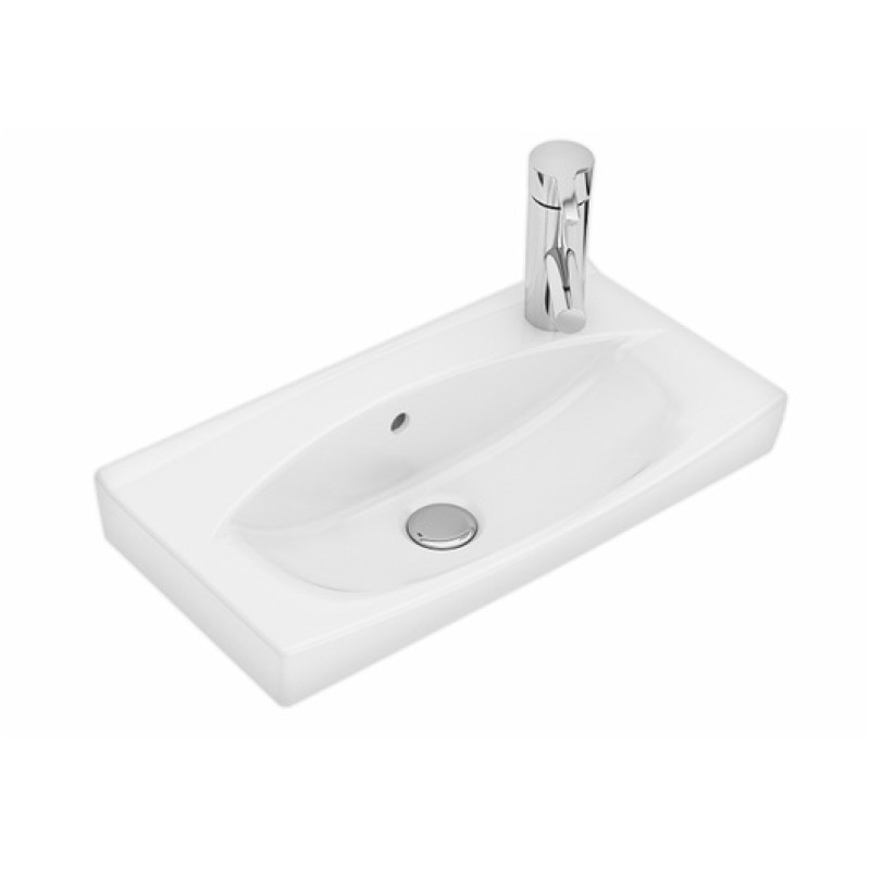 IFO izlietne Spira, 510x285 mm, maisītāja caurums labajā pusē, uz kronšteiniem, balta IC