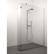 Stikla Serviss dušas siena Due, 900 mm, h=2000, hroms/caurspīdīgs stikls