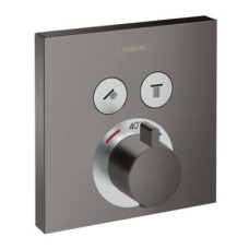 Hansgrohe iebūvējamā termostata ShowerSelect virsapmetuma daļa, ar 2 izejām, brushed black chrome