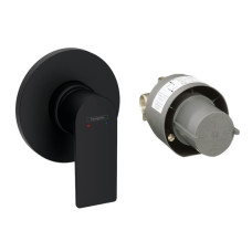 Hansgrohe iebūvējams dušas maisītājs Rebris E, ar zemapmetuma daļu, matēts melns