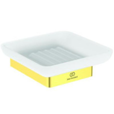 Ideal Standard ziepju trauks ar turētāju Conca, brushed gold/matēts stikls