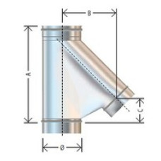 Cordivari Dūmvada pieslēguma T-gabals 135°, D150