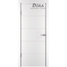 Dora Line X D27, Balta emalija, krāsotu durvju komplekts - Vērtne, Kārba, 2 Eņģes, G70x200cm