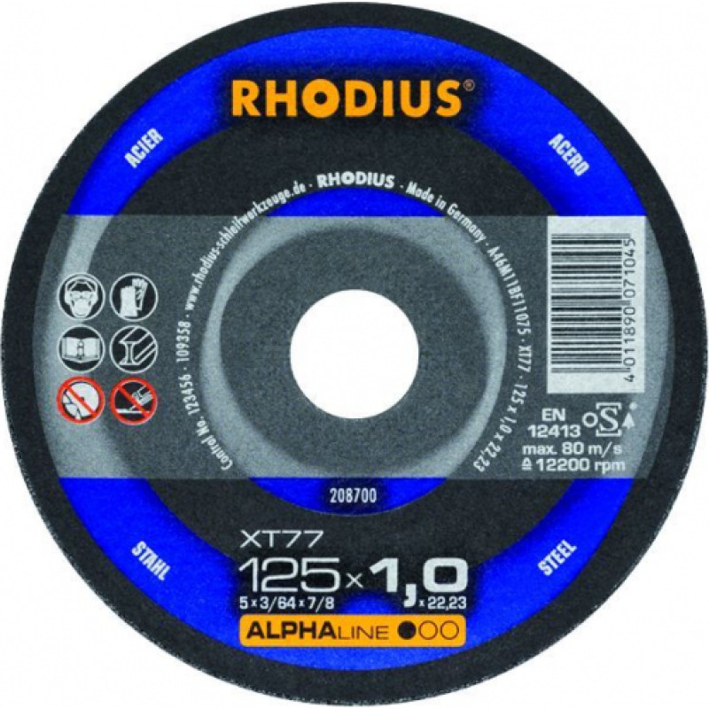 Rhodius Plāni griešanas diski XTK77 230x1.9x22.23 - gab.