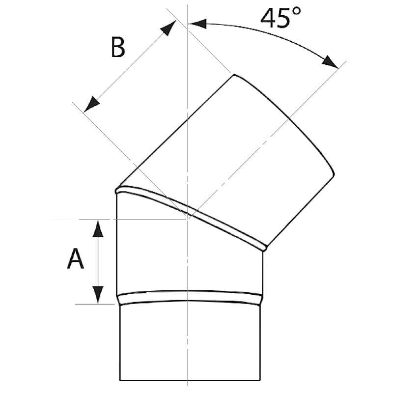 Almeva KH līkums 45° DN120 - gab.