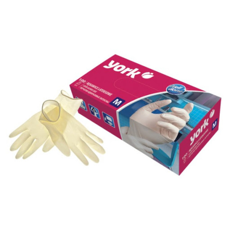 York Cimdi Lateksa ar pūderi 100gb M York