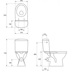 Cersanit WC kompaktpods Merida 010 3/6 ar PP vāku