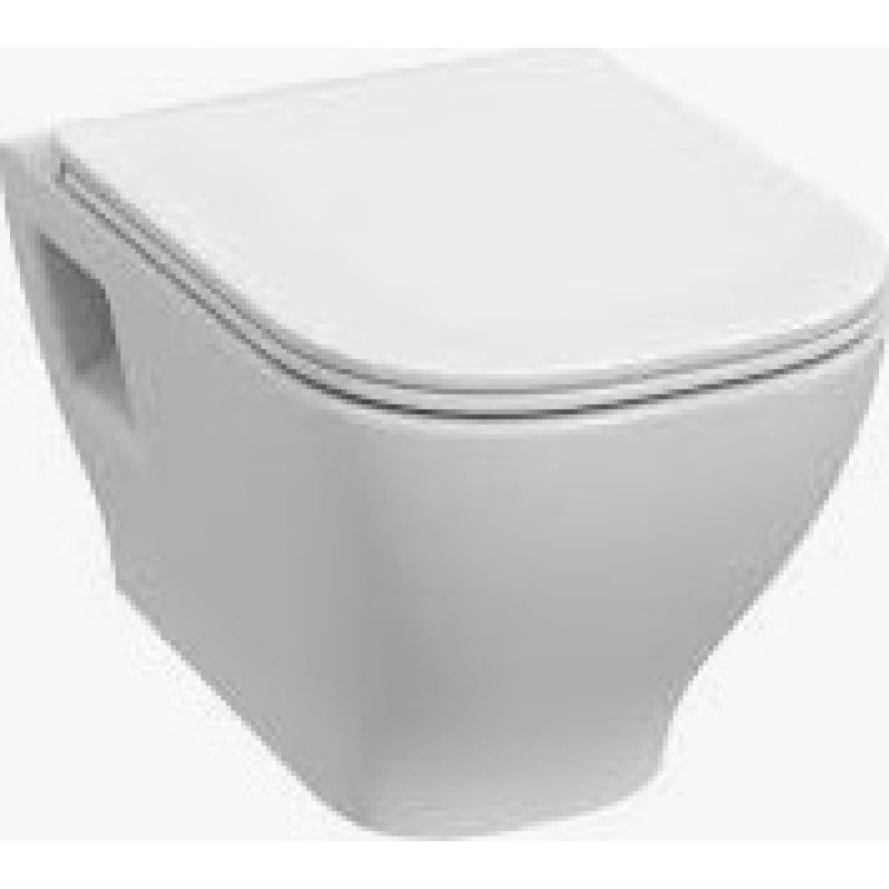 Jika Deep Rimless Tualetes pods, stiprināms pie sienas, redzama montāža, 360x510mm, balts (bez vāka)