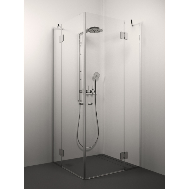 Stikla Serviss dušas stūris Angelina, 900x900 mm, h=2000, hroms/caurspīdīgs stikls
