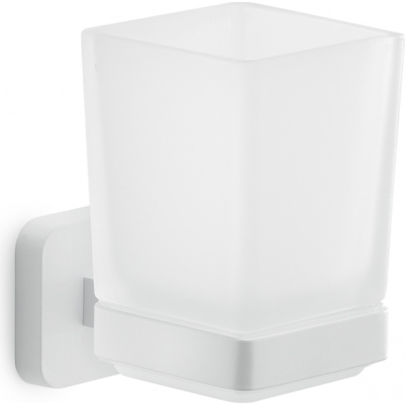 Gedy glāze ar turētāju Tonga, matēta balta