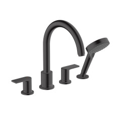 Hansgrohe iebūvējamā vannas maisītāja Vernis Shape virsapmetuma daļa, 4 caurumu, uz virsmas, matēts melns