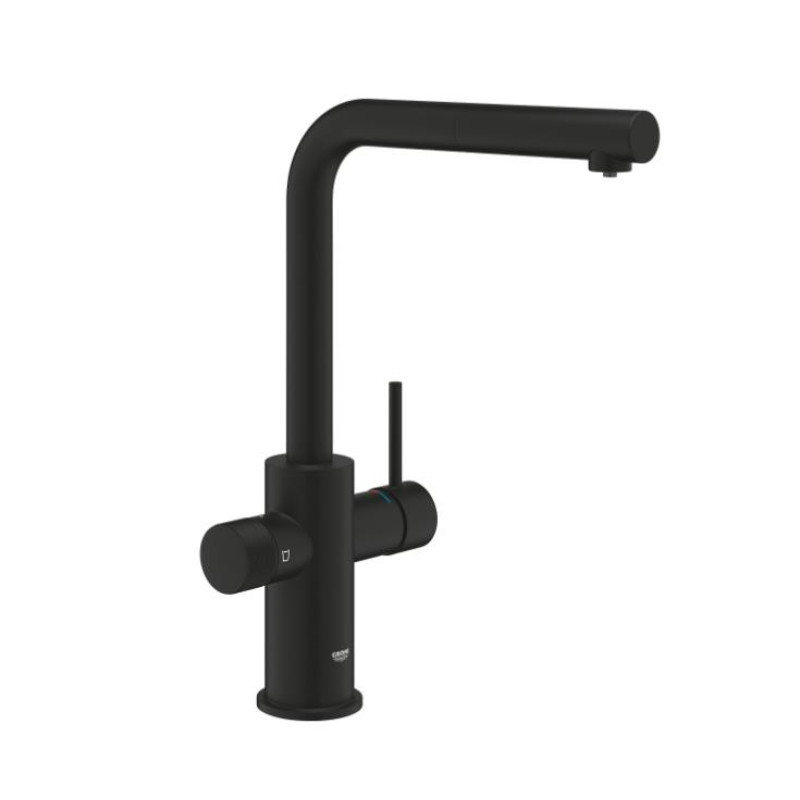 Grohe virtuves izlietnes maisītājs ar izvelkamo dušu Grohe Blue Pure Minta (bez filtra!), phantom black